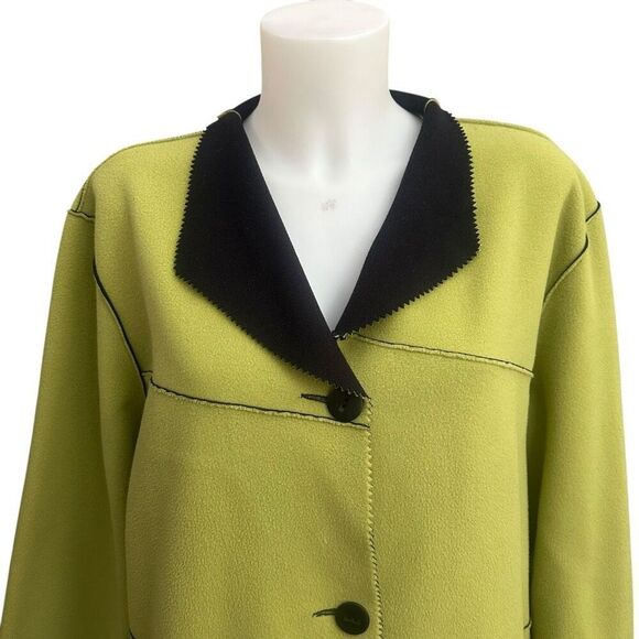 Maralyce Ferree Lime Green Fleece Button Down Jacket size large - Picture 2 of 7